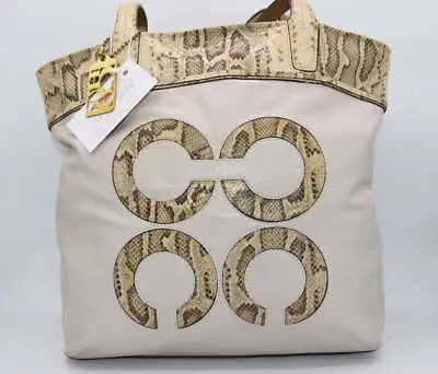 Coach Audrey Slim Tote Bag In Cream & Python • $60.32