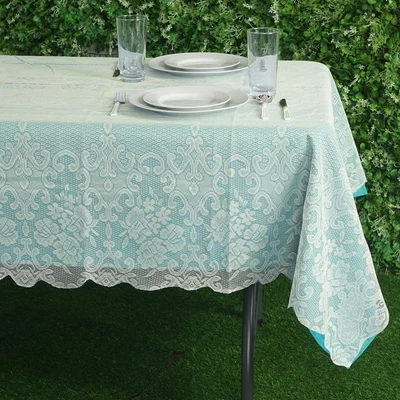 $9.94 • Buy IVORY 60x90 RECTANGLE Floral LACE TABLECLOTH Wedding Party Catering Kitchen SALE