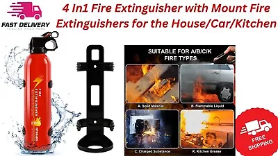 4 In1 Fire Extinguisher With Mount Fire Extinguishers For The House/Car/Kitchen • $14.78