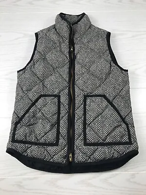 J CREW Puffer Vest Womens XS Down Herringbone Pockets Mock Neck Full Zip • $12.40