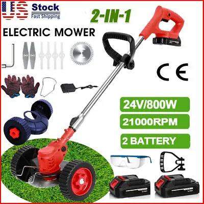 $69.99 • Buy 24V 800W Electric Grass String Trimmer Weed Eater Lawn Edger Cordless Cutter