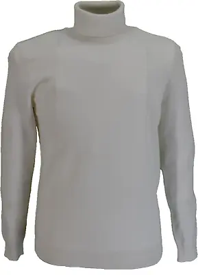 Relco Mens Ivory Fine Gauge Roll Neck Jumper • £44.99