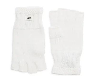 New Womens UGG Ivory Wool Blend Fingerless Knit Gloves One Size • $29.99
