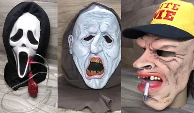 🎃 Vintage Halloween Mask Lot Of 3 Scream Blood Pump Bite-Me Trucker Ghoul Witch • $100