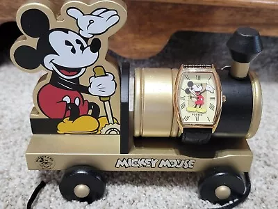 Mickey Mouse-Fossil GOLD Limited Edition Watch &Train-#141/1000 RARE Collectable • $250