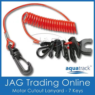 $21.78 • Buy JET SKI RED SAFETY LANYARD & CLIPS- Boat/Outboard/OMC/Merc/PWC/Yamaha Waverunner