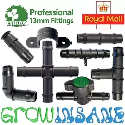 Antelco 13mm Tee Elbow Hose Fitting Garden Irrigation Pipe Connector • £3.39