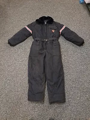 Vintage Stearns Snowmobile Suit Size XL Black With Stripes 1970's - 1980's • $69.99