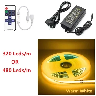 DC12V Flexible COB LED Strip Light High Density Warm Natural White Tape Light 5M • $28.21