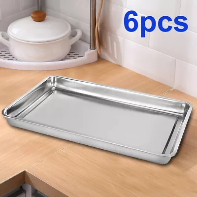 6 Pcs Full Size Stainless Steel Tray 20''x 12''x1.3'' Steam Table/Home Food Tray • $23.75