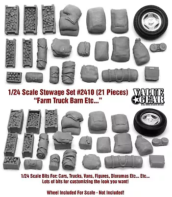 1/24 Set #2410 Farm Truck Barn Etc (21 Pieces) -Value Gear Resin • $12