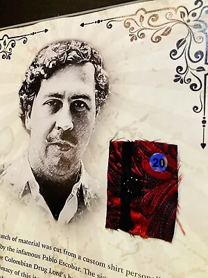 COA Pablo Escobar Worn Shirt Swatch With Authenticy And Notarized & Framed • $299