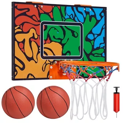 Mini Basketball Hoop Over The Door Basketball Hoop Set With 2 Basketballs Used • $17.99