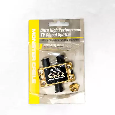 NEW Monster Cable Ultra High Performance TV Signal Splitter 5MHz - 2 GHz  2 Way • $9.99