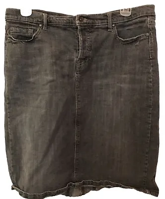 Mossimo Supply Co Jean Skirt Size 14 Black Distressed Denim Casual • $6.99