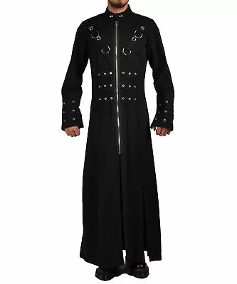 Handmade Men Hellraiser Goth Punk Industrial Vampire Jacket Trench Coat • $79.99