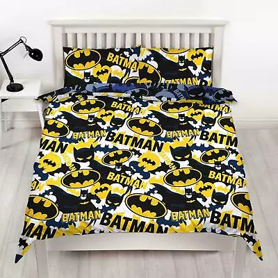 £20.95 • Buy Batman Double Quilt Cover & Pillowcase Set DC Comics Bedding Camo Design