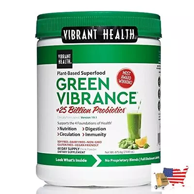 $170.97 • Buy Vibrant Health Green Vibrance Vegan Superfood Powder 60 Servings FFP