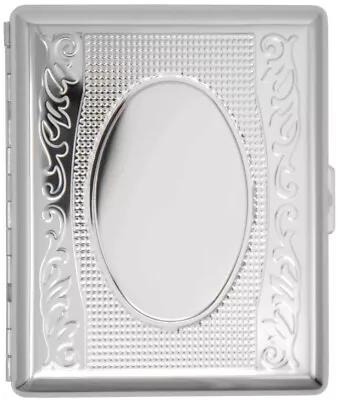 Silver Victorian Vines (20 100s) Etched MetalPlated Cigarette Case & Stash Box • $17.99