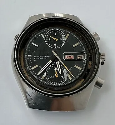 Citizen 67-9119 Chronograph Automatic Vintage Watch Black Dial 23 Jewels • $120