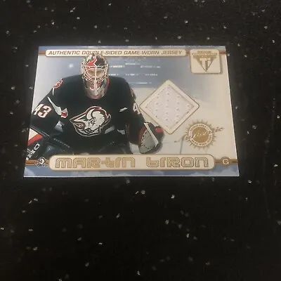 Martin Biron/Miroslav Satan 2002 Pacific Titanium Hockey 2 Sided Game Jersey #66 • $3