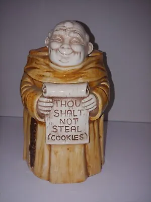 Vintage Treasure Craft Friar Monk Cookie Jar 12  Thou Shalt Not Steal Cookies • $100