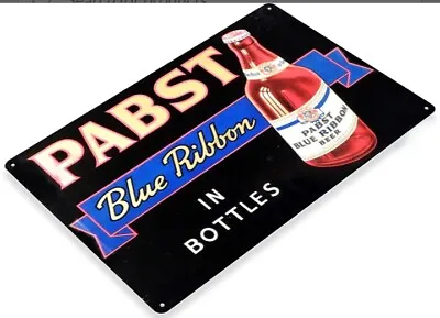 Pabst Tin Sign Blue Ribbon Beer In Bottles Sons Lone Star Pearl Heileman Brewing • $21.52