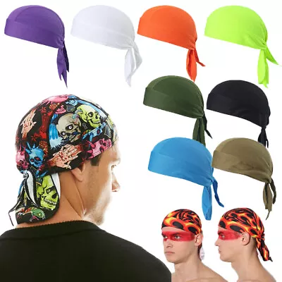 Quick Dry SKULL CAP Do Rag Head Wrap Motorcycle Biker Dew Doo Bandana Beanie Hat • $3.99