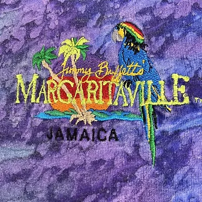Vtg Jimmy Buffett's Margaritaville Jamaica T-Shirt Sz Large Tie Dye Embroidered • $24.99
