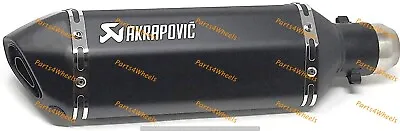Universal Akrapovic Exhaust Quad Cut Black Stainless Steel 36-51 MM Muffler • $135.28