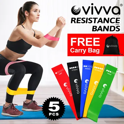 $13.98 • Buy VIVVA 5Pcs Resistance Bands Loop Mini Band Cross Fit Strength Fitness Exercise