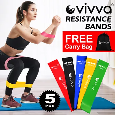 VIVVA 5Pcs Resistance Bands Loop Mini Band Cross Fit Strength Fitness Exercise • $3.98