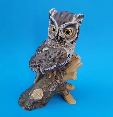 Maruri Screech Owl Bisque Porcelain Figurine 1986 Hamilton Collection • $29.50