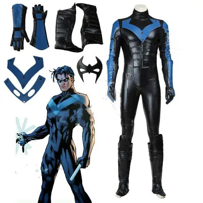 Arkham City Night Wing Cosplay Costume  Dick  Grayson Jumpsuit Set • £78