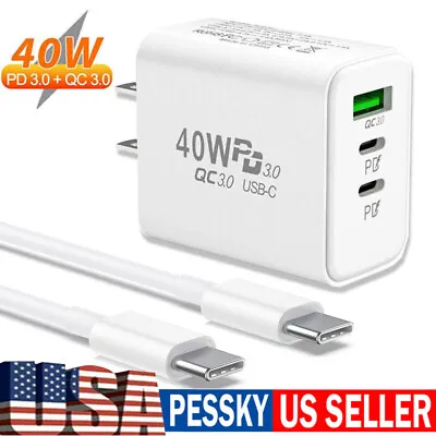 PD 40W Fast Wall Charger Power Adapter & Cable For T-Mobile REVVL 6 Pro 6 6X Pro • $4.59