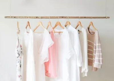 £18.99 • Buy Hazel Natural Tree Branch Hanging Clothes Clothing Rail Rack Rustic Hanger 120cm