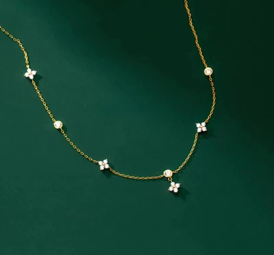 $89.99 • Buy Beautiful Diamond By Yard Necklace In 14K Yellow Gold Over With  18 Inches Chain