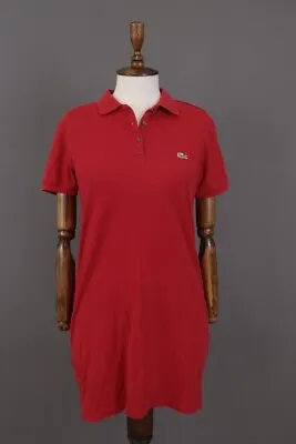LACOSTE Classic Fit Red A-Line Tennis Polo Short Dress Size 6 • £35.47