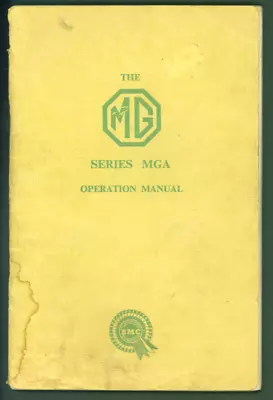 VTG 1958 MG MGA Operation Manual ADK598 4th Edition W/ Original Sales Bill • $50