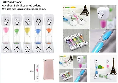 20  2 Minute Sand Timer Colorful Smiley Hourglass Timers Kids Dental Brushing US • $21.99