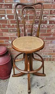 Antique Bentwood Thonet Barstool Bistro Cafe Ice Cream Parlor Swivels • $209.99