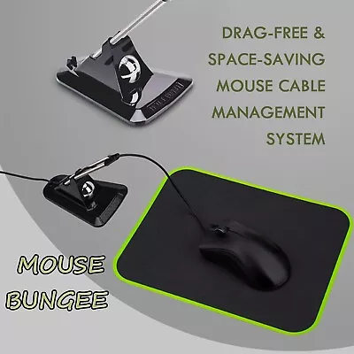 E-Sport Mouse Drag Free Space Sav Mouse Cable Management System Anti-Slip Base • $18.13