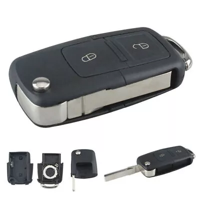 Replace Remote Uncut Car Flip Key Case Shell Fit For Volkswagen BORA GOLF MK4 • $10.20