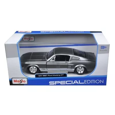 1967 Ford Mustang GT 1/24 Diecast Metal Model By Maisto - Gray - WITH BOX • $32.99