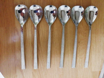 £11.99 • Buy Viners STUDIO Bark Set Of 6 Dessert Spoons 20.5cm Sheffield Vgc