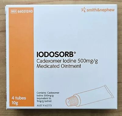 Iodosorb Cadoxemer Iodine 0.9% Ointment 10g X4 Tubes • $70