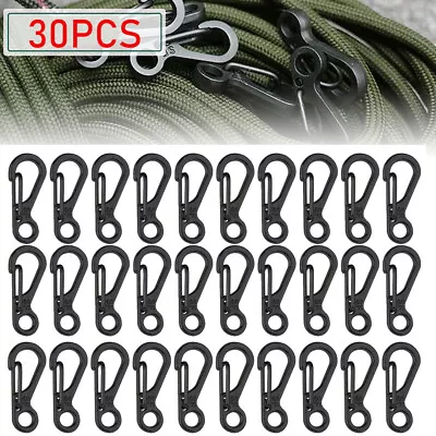 30x Mini Heavy Carabiner Snap Hook Clip Key Chain Aluminum Outdoor Camping BlaCK • $10.49