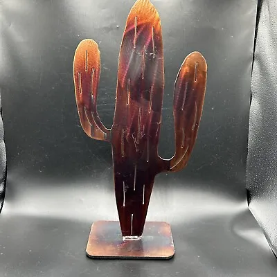 Lg Arizona Metal Cactus Sculpture Copper Plated Large Signed Folk Art 19”H Hopi • $19.99