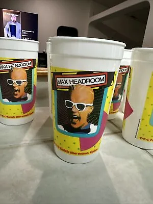 1987 Wendy's Max Headroom C-C-C-Catch The Wave Coca Cola Plastic Drinking Cup • $35