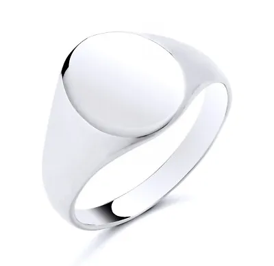 925 Sterling Silver Oval Signet Ring Size K L M N O P Q R S - MEN'S Or LADIES • £15.95